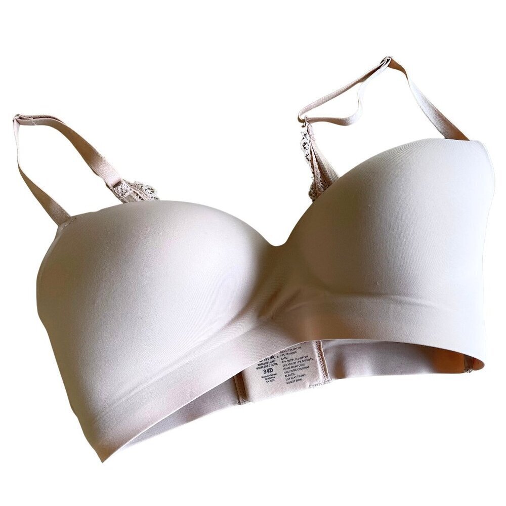 Soma Intimates Enbliss Luxe Wireless Bra with Lace Back, Nude/Pink - Size 34D - Picture 2 of 5